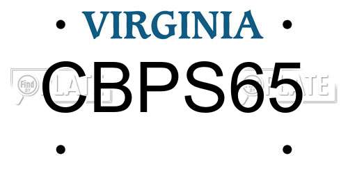 CBPS65 Virginia License Plate