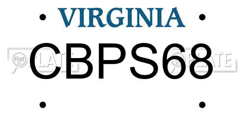 CBPS68 Virginia License Plate