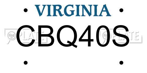 CBQ40S Virginia License Plate