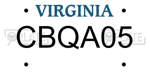 CBQA05 Virginia License Plate