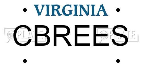 CBREES Virginia License Plate