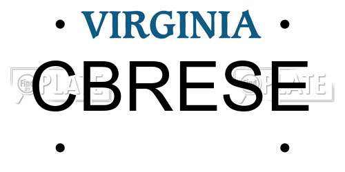 CBRESE Virginia License Plate