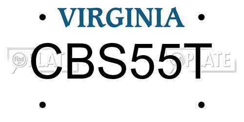 CBS55T Virginia License Plate