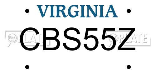 CBS55Z Virginia License Plate