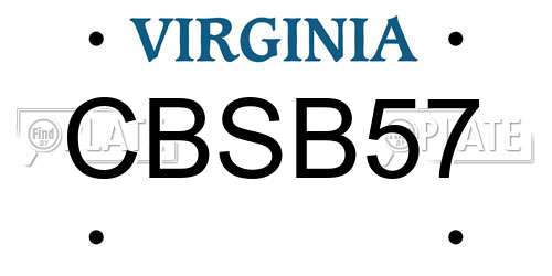 CBSB57 Virginia License Plate