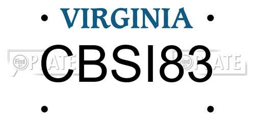 CBSI83 Virginia License Plate