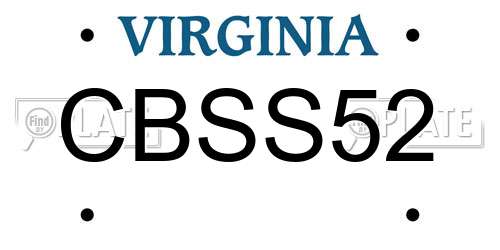 CBSS52 Virginia License Plate