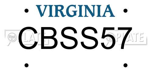 CBSS57 Virginia License Plate