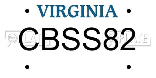CBSS82 Virginia License Plate