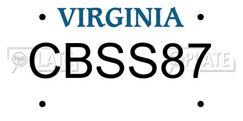 CBSS87 Virginia License Plate