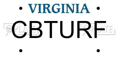 CBTURF Virginia License Plate