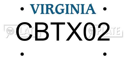 CBTX02 Virginia License Plate