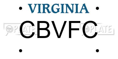 CBVFC Virginia License Plate