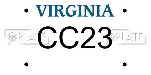 CC23 Virginia License Plate