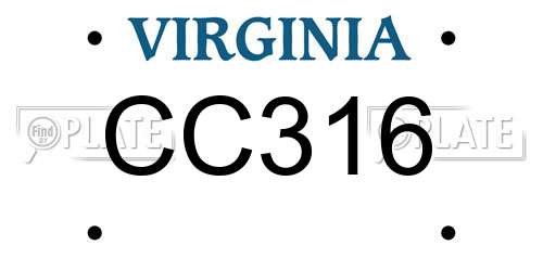 CC316 Virginia License Plate