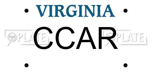 CCAR Virginia License Plate