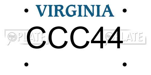 CCC44 Virginia License Plate