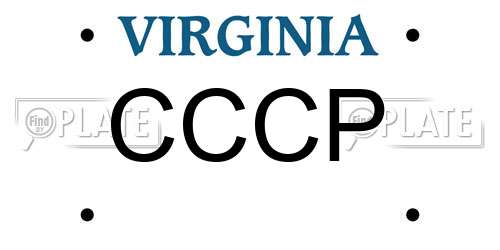 CCCP Virginia License Plate