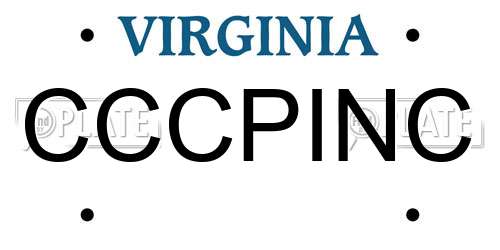 CCCPINC Virginia License Plate