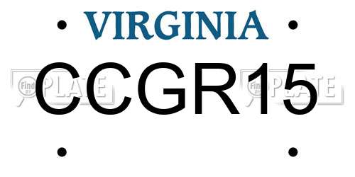 CCGR15 Virginia License Plate