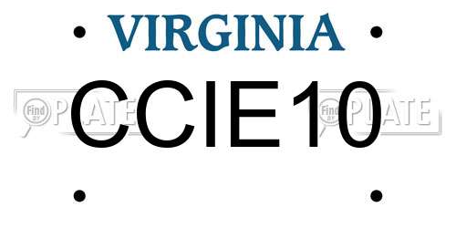 CCIE10 Virginia License Plate