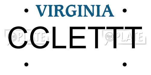 CCLETTT Virginia License Plate
