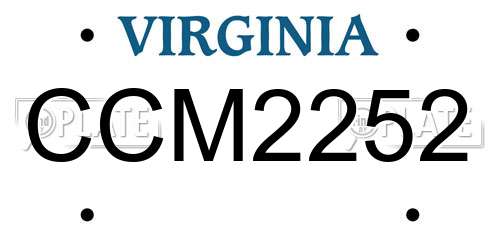 CCM2252 Virginia License Plate