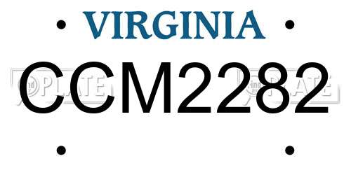 CCM2282 Virginia License Plate