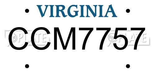 CCM7757 Virginia License Plate