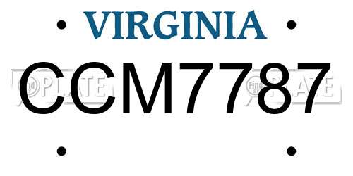 CCM7787 Virginia License Plate