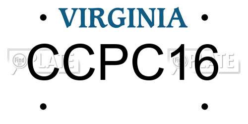 CCPC16 Virginia License Plate