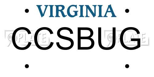 CCSBUG Virginia License Plate