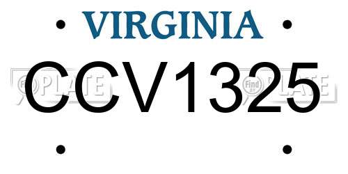 CCV1325 Virginia License Plate