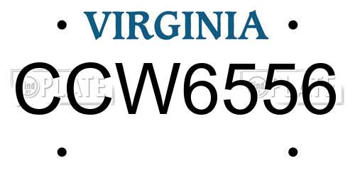 CCW6556 Virginia License Plate