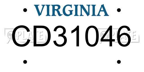 CD31046 Virginia License Plate