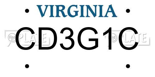 CD3G1C Virginia License Plate