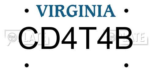 CD4T4B Virginia License Plate