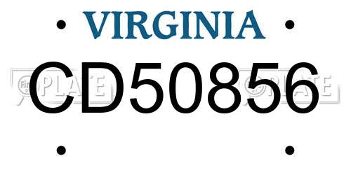 CD50856 Virginia License Plate
