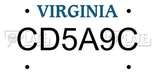 CD5A9C Virginia License Plate