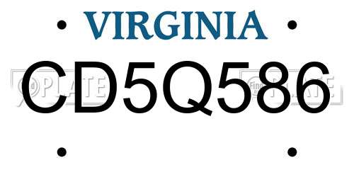 CD5Q586 Virginia License Plate