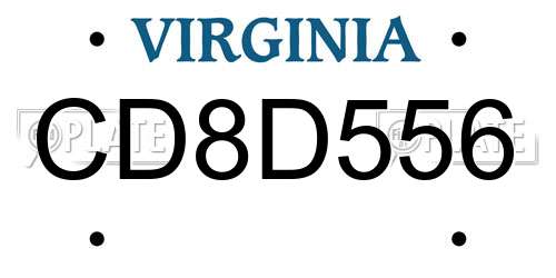 CD8D556 Virginia License Plate