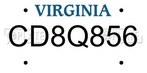 CD8Q856 Virginia License Plate
