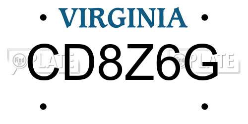 CD8Z6G Virginia License Plate