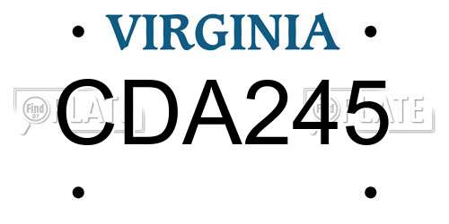 CDA245 Virginia License Plate