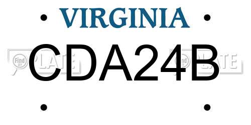 CDA24B Virginia License Plate