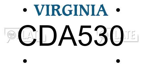 CDA530 Virginia License Plate