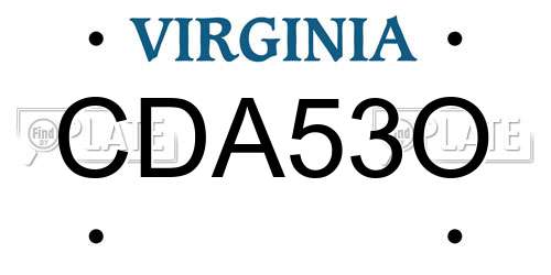 CDA53O Virginia License Plate