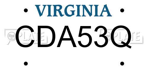 CDA53Q Virginia License Plate
