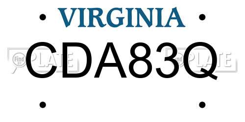 CDA83Q Virginia License Plate