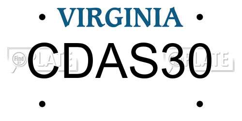 CDAS30 Virginia License Plate